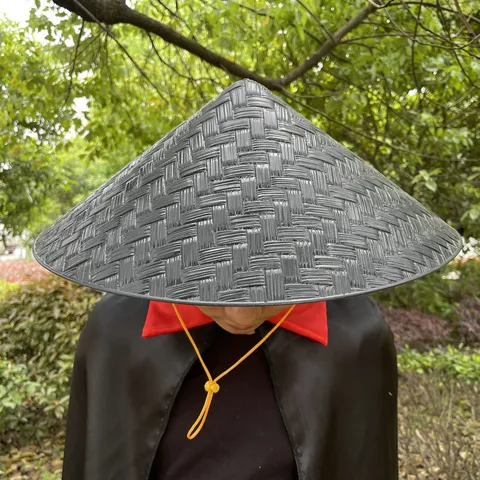 Traditional Dai Dance Bamboo Woven Cone Hat Ethnic Performance Prop For Stage Dance Show Decorative Woven Texture Sun Hat For Adults Kids