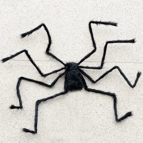 Giant Halloween Plush Spider Decoration Realistic Furry Scary Spider Prop For Yard Haunted House Bar Outdoor Party Decor