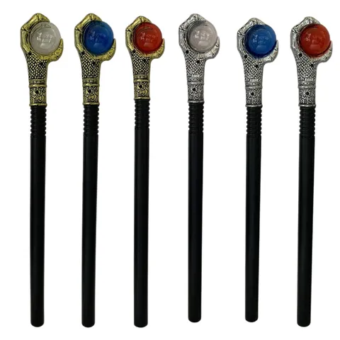 Eagle Claw Scepter Magic Wand King Pharaoh Wizard Staff For Halloween Cosplay Party Prop Gold Silver Plastic Scepter With Crystal Ball