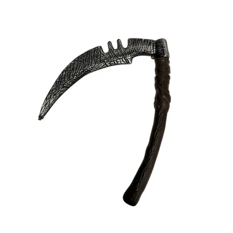 Halloween Grim Reaper Scythe Plastic Weapon Prop Distressed Silver Black Detachable Toy For Cosplay Stage Performance Costume Accessories