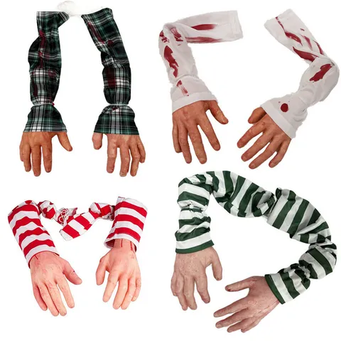 Halloween Bloody Broken Hand Decoration Pendant Realistic Fake Arm Haunted House Party Decor Props Scary Hanging Ornament