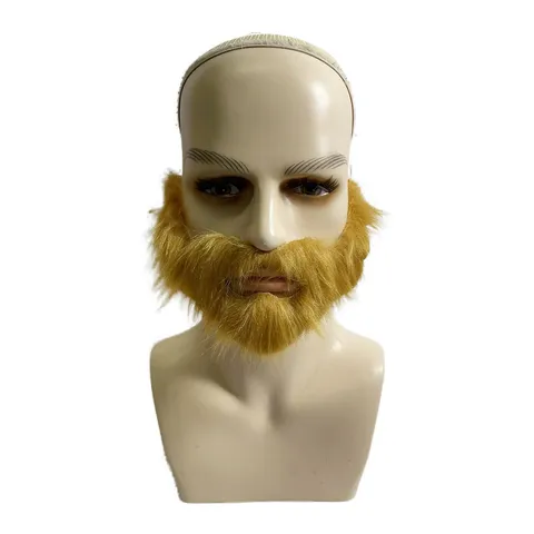 Barba Finta da Uomo Accessorio per Costume in Peluche Peli Facciali per Halloween Natale Cosplay Festa Barba Realistica Travestimento