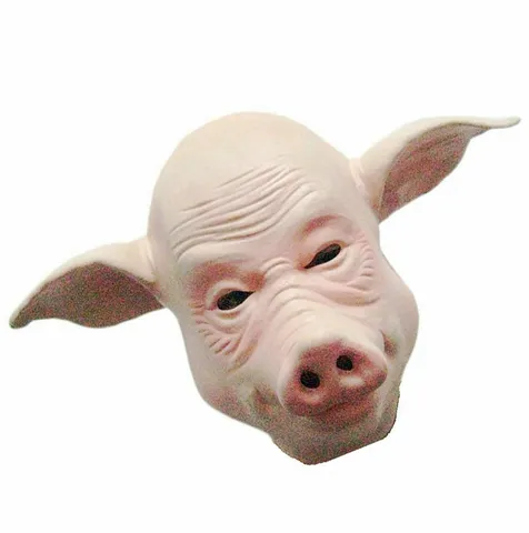 Lustige Glatze Schweinekopf Latex Maske Halloween Kostüm Cosplay Requisiten Tier Faltenhaut Vollkopfmaske Für Maskerade Party