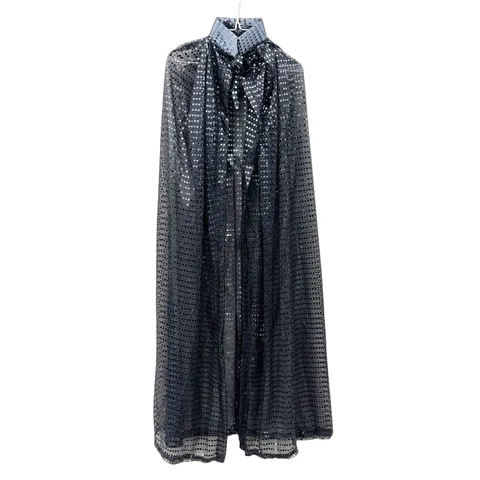Adults Sequin Cape Cloak Halloween Cosplay Costume Party Stage Performance Shiny Hooded Robe Outerwear Festive Props