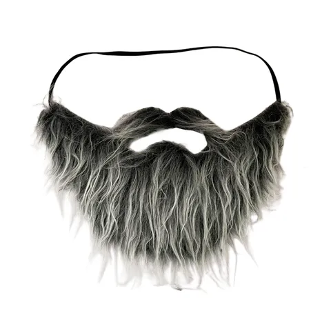 Festa di Halloween Barba Finta Divertente Grigio Nero Accessorio per Costume Natale Barba Piena Accessori per Uomini Donne Decorazione per Feste