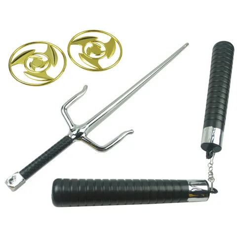 Ensemble d'Armes Jouets en Plastique pour Enfants Halloween Cosplay Pirate Ninja Nunchaku Trident Shuriken Accessoires de Fête pour Enfants