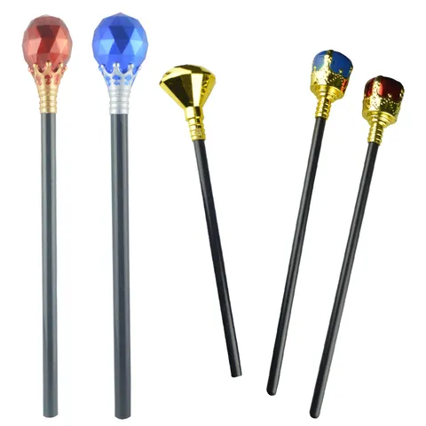 Halloween Koning Scepter Koninklijke Kroon Staf Plastic Edelstein Prins Scepter Kostuum Rekwisiet Voor Kinderen Feest Decoratie