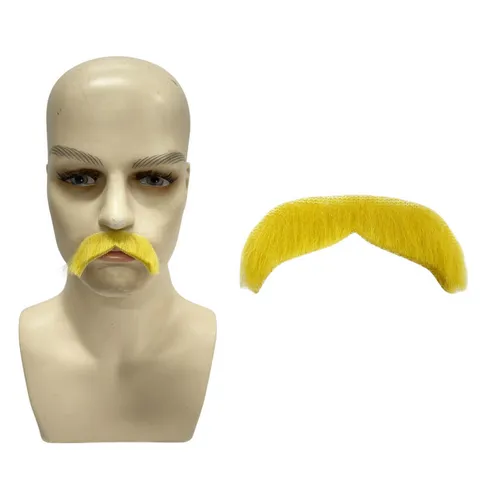 Baffi Finti di Simulazione di Halloween Oggetto di Scena Autoadesivo Giallo Barba da Elfo Divertente Cosplay Decorazione della Festa