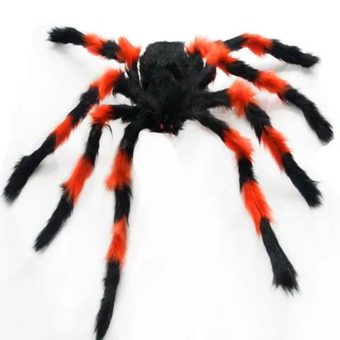 Halloween Plush Spider Prop Scary Simulation Spider Decoration For Haunted House Bar Party Horror Decor Black And Colorful