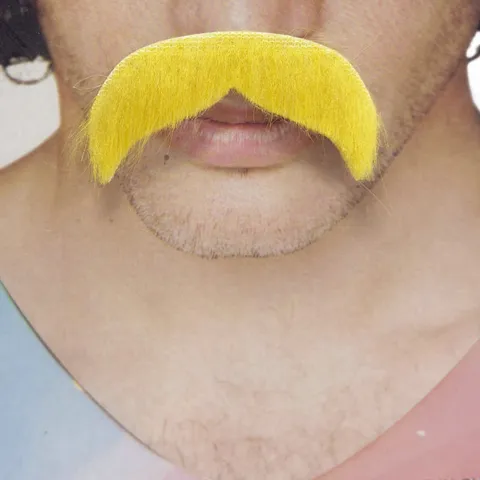 Baffi Finti di Simulazione di Halloween Oggetto di Scena Autoadesivo Giallo Barba da Elfo Divertente Cosplay Decorazione della Festa