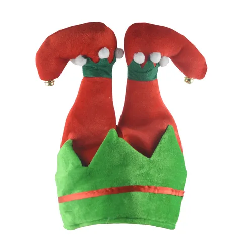 Funny Christmas Elf Leg Hat For Adults Kids Red Striped Pants Santa Hat Novelty Clown Party Cosplay Headwear Christmas Decoration