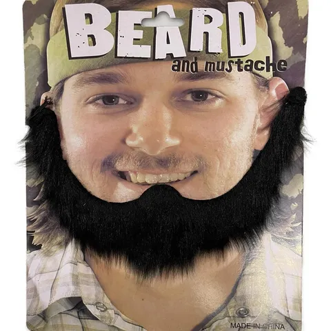 Finta Barba di Halloween Realistica Baffi Neri Divertenti Oggetti di Scena per Cosplay in Peluche per Feste in Maschera