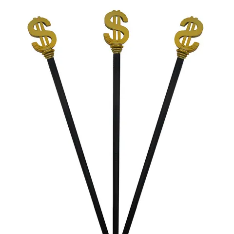 Cetro con Signo de Dólar para Halloween Varita Mágica Accesorio de Disfraz Bastón Símbolo de Dinero para Fiesta de Cosplay