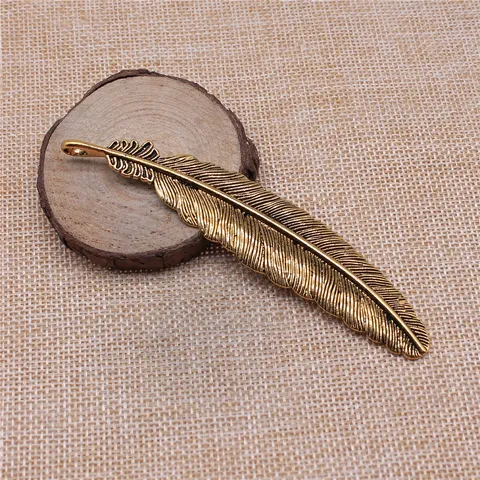 Vintage Zinklegierung Großer Feder Anhänger Charme Für DIY Schmuckherstellung Antik Gold Silber Bronze Metall Feder Zubehör