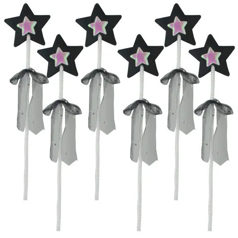 Bacchetta Magica a Pentagramma Nero per Bambini Bacchetta Magica Ragazze Accessorio per Costumi Halloween Festa Regalo