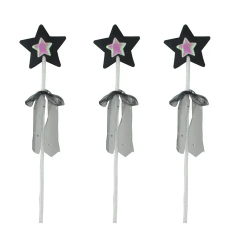 Bacchetta Magica a Pentagramma Nero per Bambini Bacchetta Magica Ragazze Accessorio per Costumi Halloween Festa Regalo