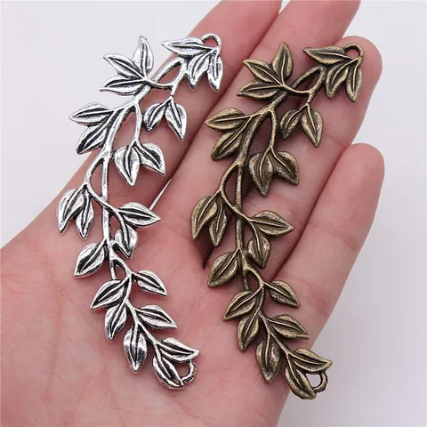 Vintage Legierung Zweig Verbinder Blatt Charms Für DIY Schmuckherstellung Antik Bronze Silber Gold Botanische Zweig Links
