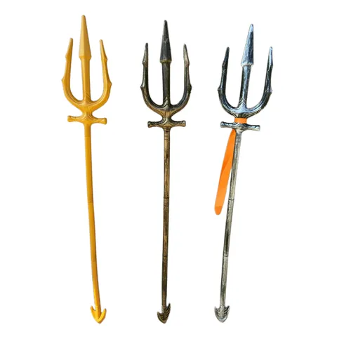 Halloween Prop Aquaman Trident Death Scythe Plastic Poseidon Scepter Retro Party Weapon Decoration For Adults Kids Performance