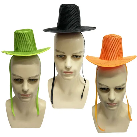Novelty Korean Official Style Party Hat Mesh Mini Top Hat For Halloween Pet Performance Cosplay Headwear With Chin Strap