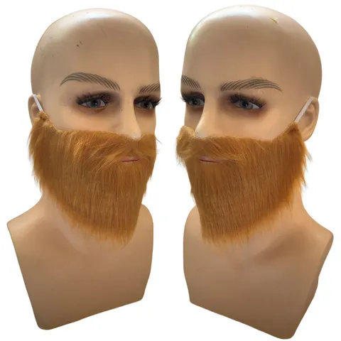 Barba Finta Marrone da Uomo Baffi Barba Costume per Cosplay Festa Mascherata Divertenti Peli Faciali per Halloween Natale