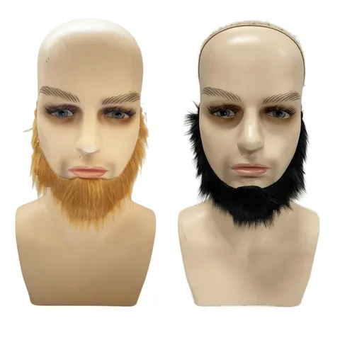 Barba Finta Divertente di Halloween Basette Realistiche in Peluche per Festa in Maschera Accessori per Costumi Cosplay