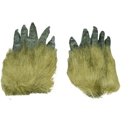 Halloween Realistic Werewolf Mask And Furry Wolf Claw Gloves For Horror Masquerade Party Costume Props Vinyl Artificial Hair Wolfman Mask For Adults