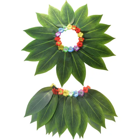 Hawaiian Leaf Hula Skirt Tropical Grass Skirt For Summer Beach Luau Party Dance Costume Performance Decorations Props