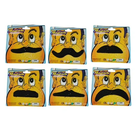 Set di Baffi Finti per Festa di Halloween Divertenti Baffi Falsi Autoadesivi in Velluto Oggetti di Scena per Cosplay Mascherata