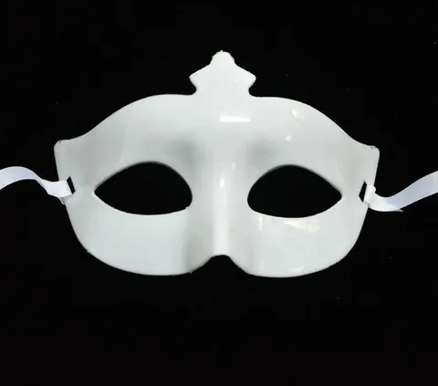 Máscara de Mascarada Blanca Puntiaguda para Niños Adultos Accesorio de Disfraz de Fiesta Máscara de Plástico DIY Pintable