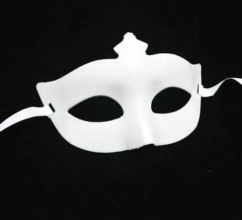 Máscara de Mascarada Blanca Puntiaguda para Niños Adultos Accesorio de Disfraz de Fiesta Máscara de Plástico DIY Pintable