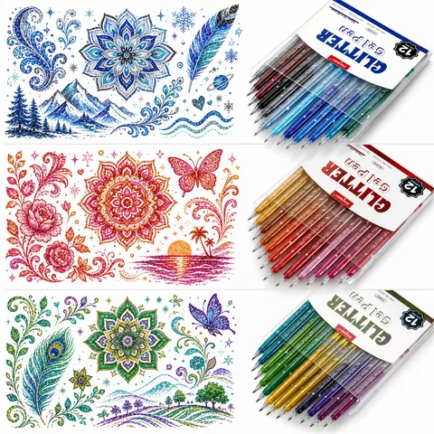 Kleurrijke Glitter Gelpennen Set Schitterende Inkt Neutrale Pennen Voor Kunst Tekenen En DIY Wenskaart Schrijven