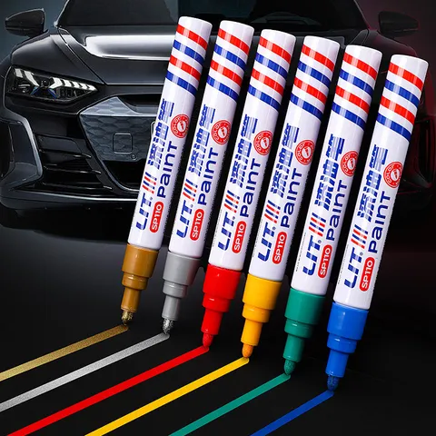 Colorful Oil Based Paint Marker Pens Waterproof Quick Drying Permanent Metallic Marker For Car Tire Rock Wood Metal Crafting