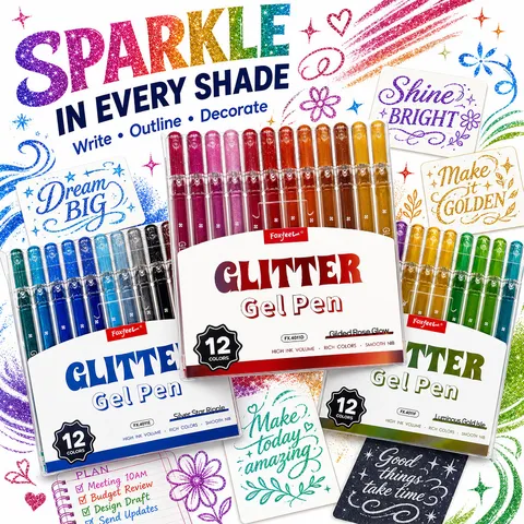 Kleurrijke Glitter Gelpennen Set Schitterende Inkt Neutrale Pennen Voor Kunst Tekenen En DIY Wenskaart Schrijven