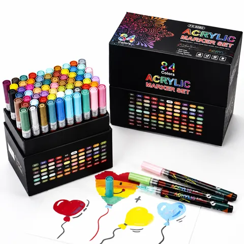 Acryl Markeerstiften Set Druk-Type Fijne Punt Kunst Markers Voor Kinderen Tekenen Graffiti DIY Dagelijks School Kantoorbenodigdheden