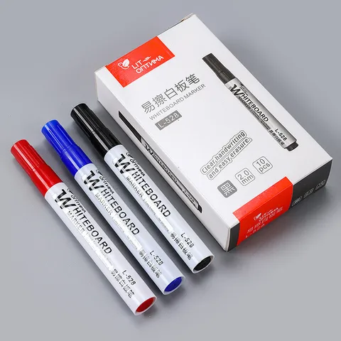 Erasable Whiteboard Marker Office Writing Pen Black Red Blue Green Ink Refillable Dry Erase Board Pen School Supplies