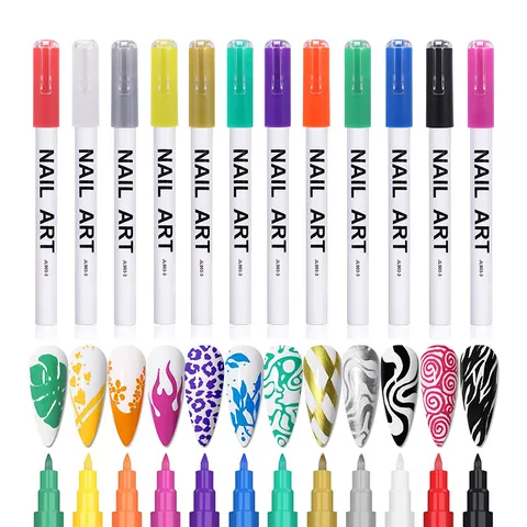 Professional Nail Art Graffiti Pen Quick Drying Dotting Line Drawing Marker DIY Manicure Tool Set Multi Color