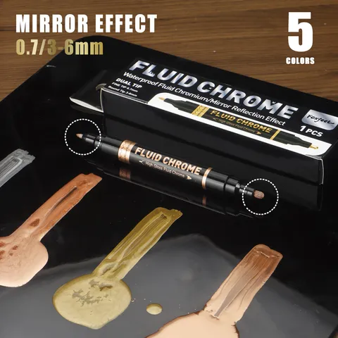 Dual Tip Liquid Chrome Mirror Marker Waterproof Metallic Paint Pen For Model Coloring Repair Art DIY Writing