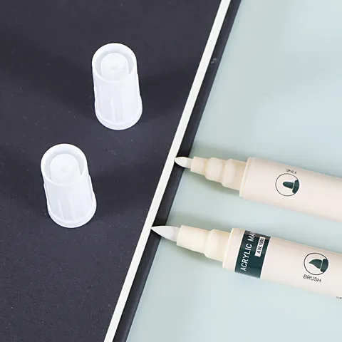 Dubbele Punt Acryl Marker Pennen Waterdichte Kunst Verf Markers Voor Studenten Graffiti Tekenen Wit Zwart Zilver Goud Pennen