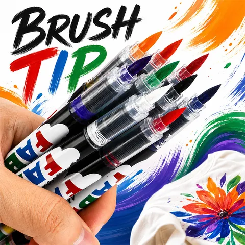 Fabric Markers Brush Tip Washable Textile Paint Pens For DIY Hand Painted Clothes Canvas Graffiti Art Drawing Supplies