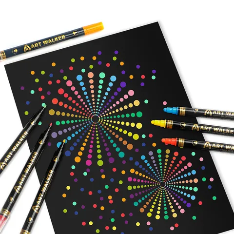 Set Markorrion Akrylikou Diplis Akris Polychromo DIY Graffiti Zographikis Eidh Technis Gia Scholeio Grafeio