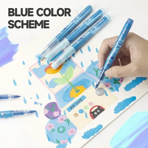 Direct Vloeistof Acryl Verf Markers Set 12 Kleuren Zachte Penseelpunt Kunst Marker Pens Voor Steen Schilderen Canvas Hout Keramiek DIY