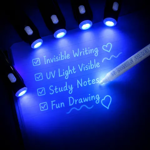 Multifunctional UV Invisible Ink Pen With Blacklight Flashlight Magic Glowing Pen For Secret Writing Office School Supplies