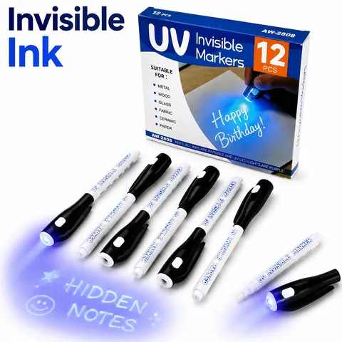Multifunktionale UV Unsichtbare Tinte Stift Mit Schwarzlicht Taschenlampe Magischer Leuchtender Stift Für Geheimes Schreiben Büro Schule