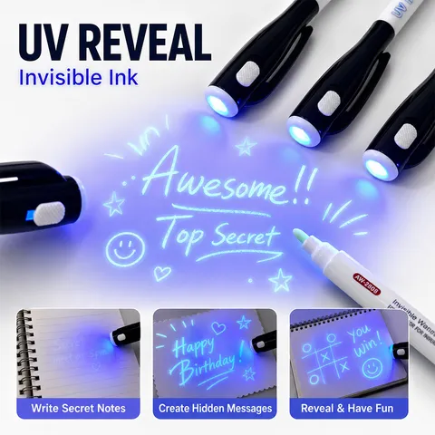 Multifunktionale UV Unsichtbare Tinte Stift Mit Schwarzlicht Taschenlampe Magischer Leuchtender Stift Für Geheimes Schreiben Büro Schule