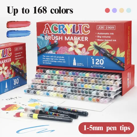 Soft Tip Direct Liquid Acrylic Marker Pen Set Vibrant Colors Water Based Paint Pens For Kids Art Drawing Graffiti