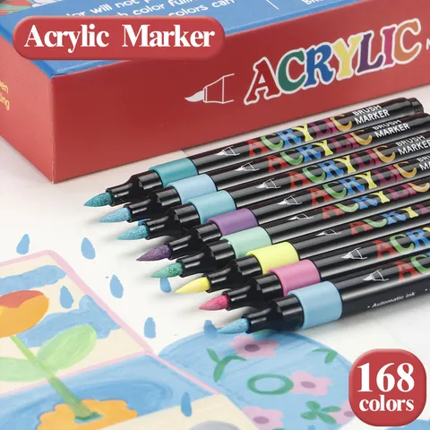 Soft Tip Direct Liquid Acrylic Marker Pen Set Vibrant Colors Water Based Paint Pens For Kids Art Drawing Graffiti