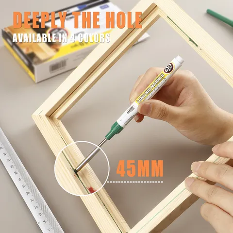 Long Head Deep Hole Marker Pen Extended Nib Waterproof Carpentry Tile Construction Multi Purpose Marking Tool