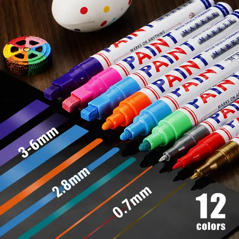Waterproof Permanent Paint Marker Pen Quick Drying Color Marker For Furniture Touch-Up And Car Tire Repair