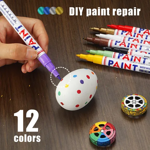 Waterproof Permanent Paint Marker Pen Quick Drying Color Marker For Furniture Touch-Up And Car Tire Repair