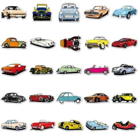 Pegatinas De Graffiti De Coche De Carreras De Dibujos Animados Calcomanías De Vinilo Impermeables Para Equipaje Patineta Computadora Portátil Coche Teléfono Decoración